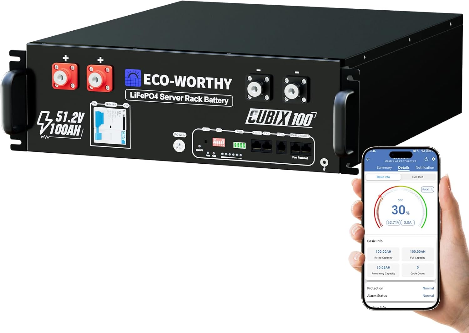 Bateria LiFePO4 de 100Ah com B - Energy Storage Rack avaliação e preço